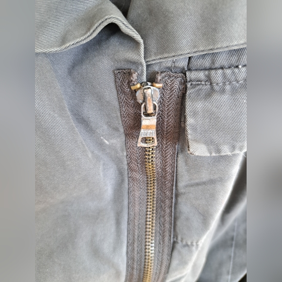 Gap The Utility Jacket Gray LINED Wide Collar Cargo Jacket Belted Petite SP - Picture 8 of 14